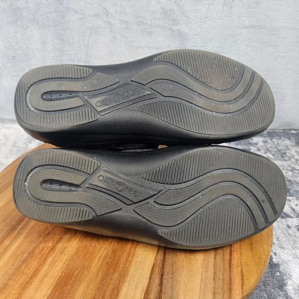 Orthofeet Womens Shoes Black Mary Jane Juno Comfort 862 Strap Slip On Size 8 B